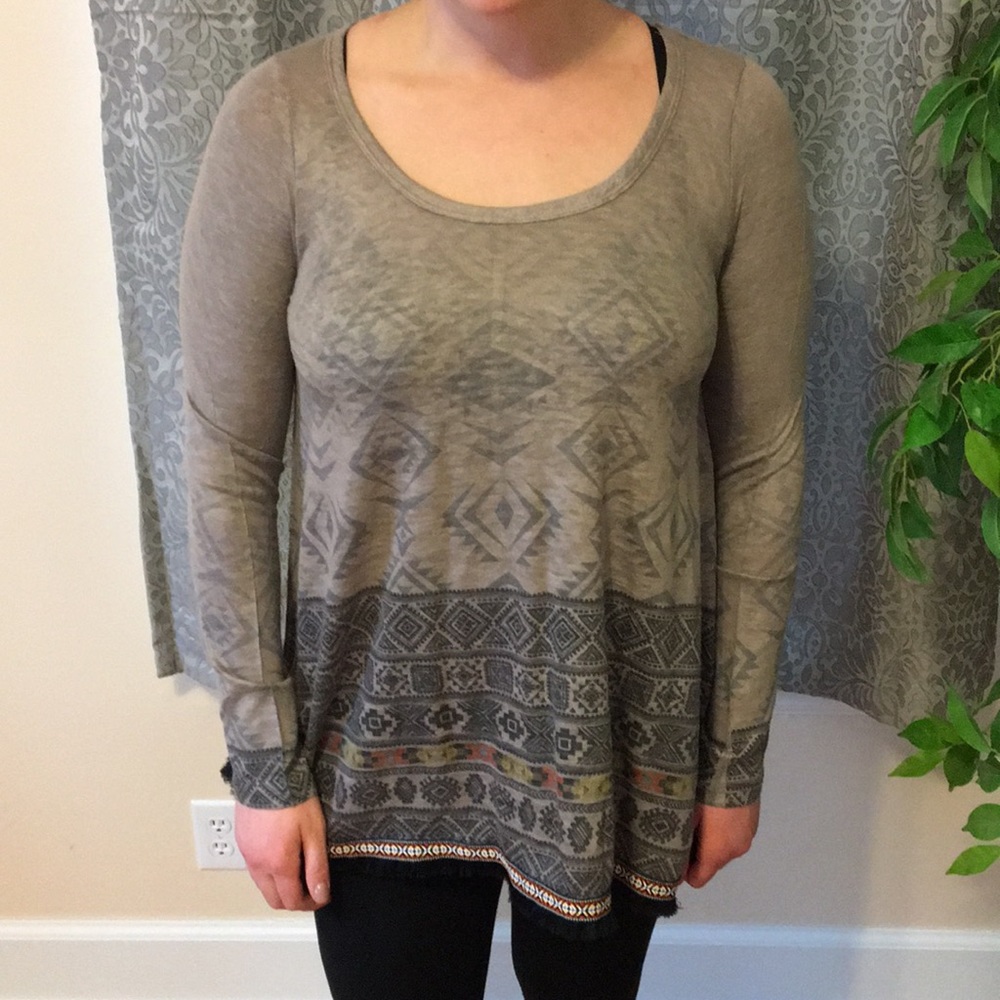 Blu Pepper designed boho style long sleeve shirt